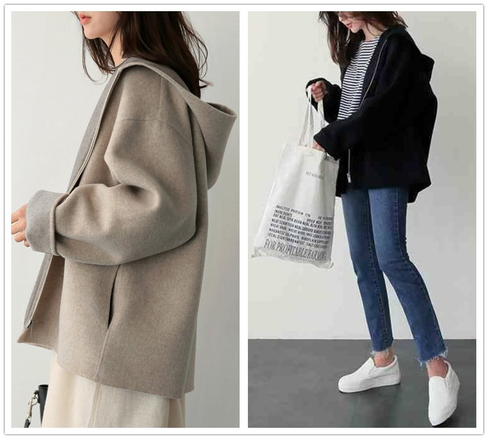 秋冬新作 ラシャコート オーバーコート ショートコート 羽織 レディース 帽子付き スタイリッシュ