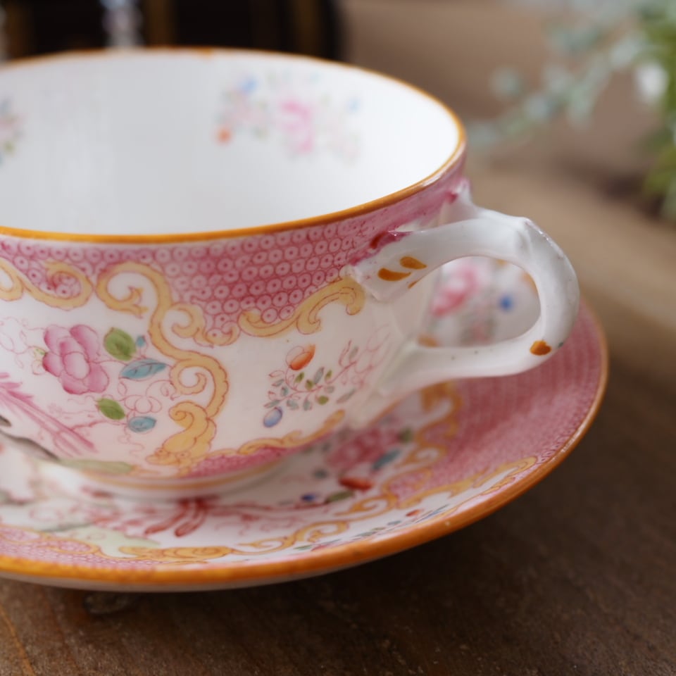ミントン コールポート コープランド アンティーク 花柄 プレート ピンク 皿 英国ミントン コカトリス ピンク ティーカップ＆ソーサー | antique