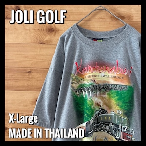 【JOLI GOLF】映画 戦場にかける橋 機関車 プリント Tシャツ X-Large オーバーサイズ  US古着 アメリカ古着