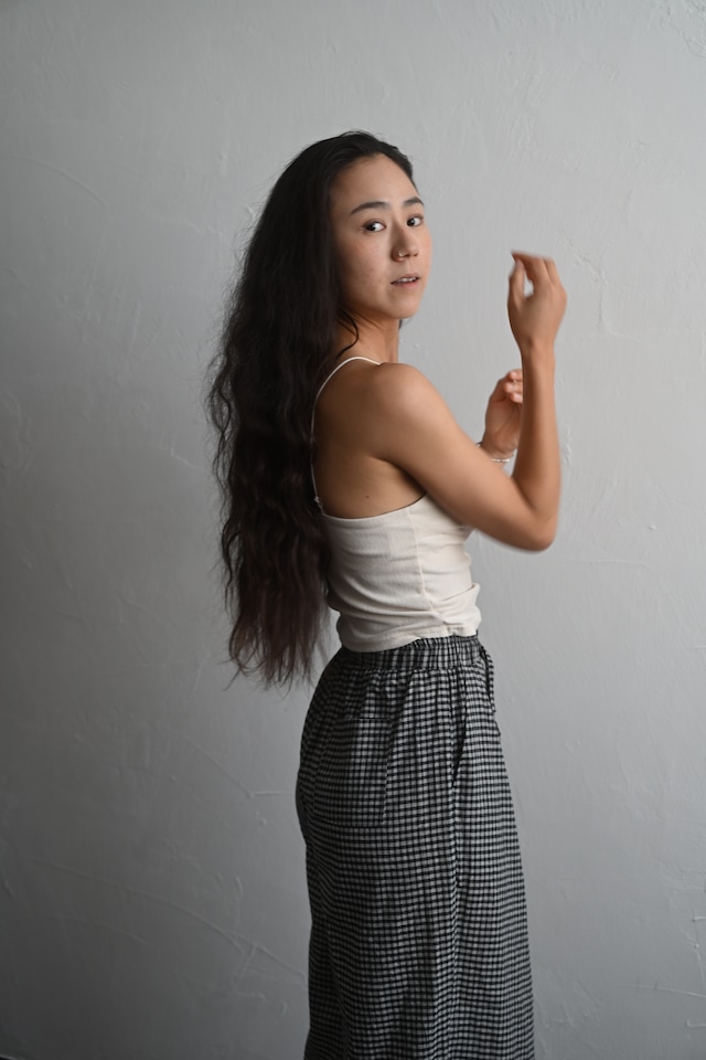 Handloom Cotton Check Wide Pants