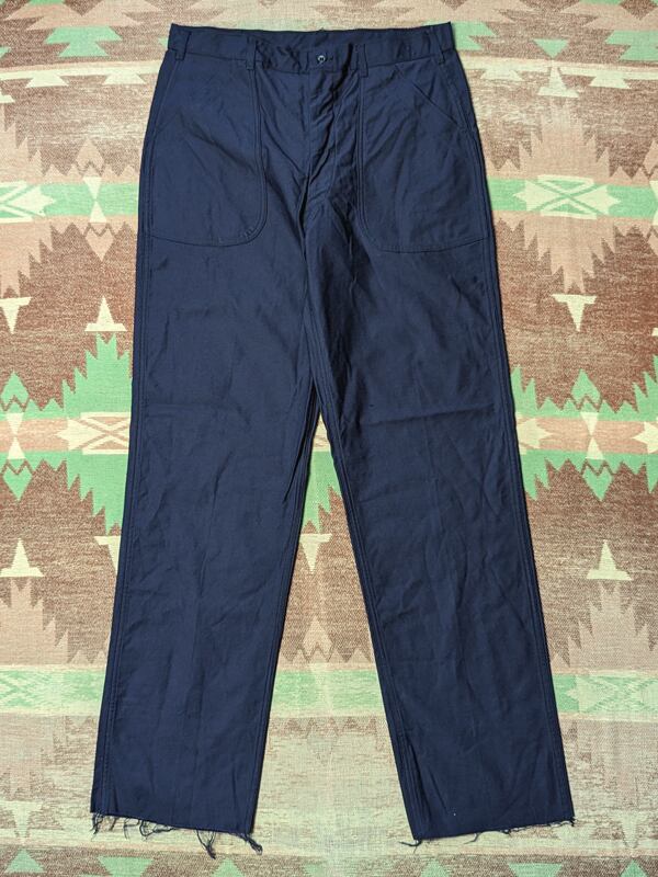 70s U.S.NAVY Dark Blue Utility Trousers （36R） DEAD-STOCK 