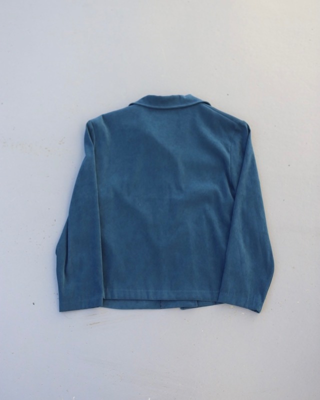 dark blue open collar jacket