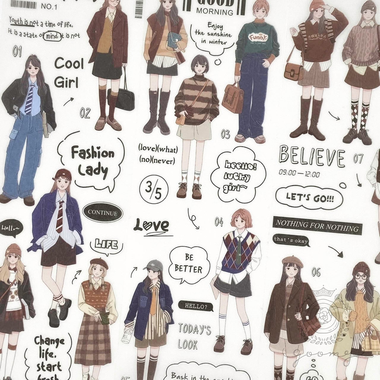 女の子イラストシールシート 4 <S377>