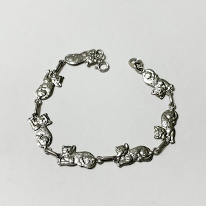Old 925 Silver Cat Link Bracelet