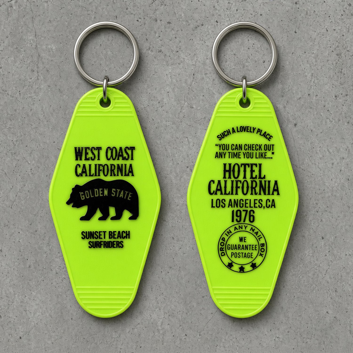 USA MOTEL KEYCHAIN WEST COAST CALIFORNIA|モーテルキーホルダー ホテルキータグ アメリカンレトロ カリフォルニア: USMO-047LM