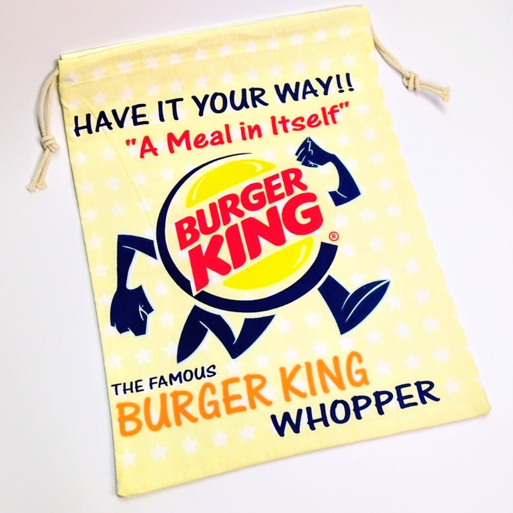 ☆【 Burger King ( バーガーキング ) 】  巾着袋L / コットン巾着〚アメリカン雑貨 アメトイ〛