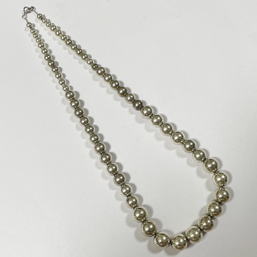 Old 925 Silver Pearl Beads Necklace