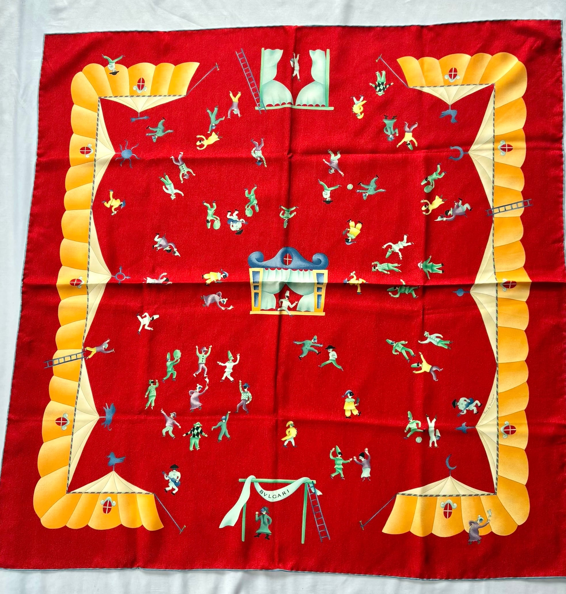 BVLGARI“Circus Motif”Scarf -Red- | CARBOOTS