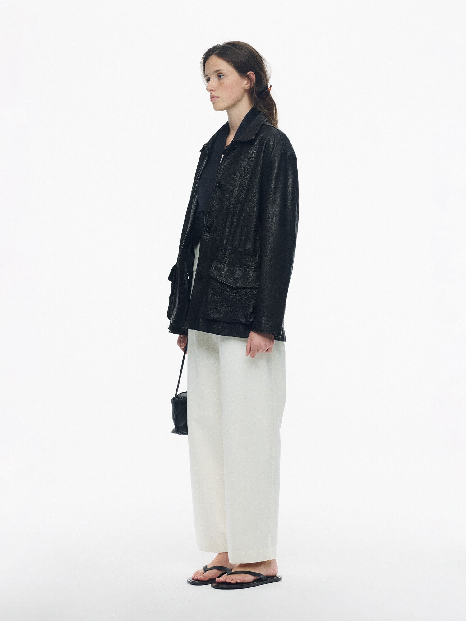 NOTHING WRITTEN] Arden leather jacket (Black, W) 正規品 韓国