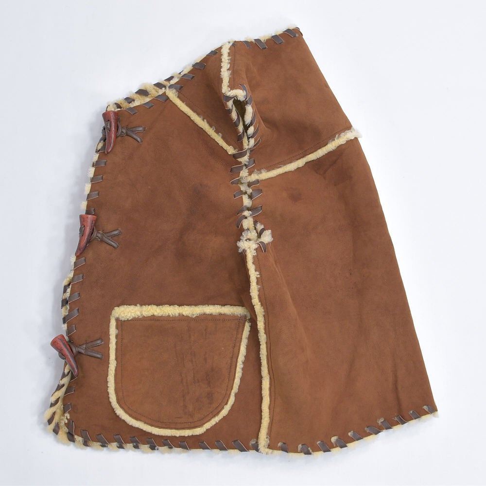 Vintage トルコ製 Aegean DESIGNS シアリング ベスト ムートン