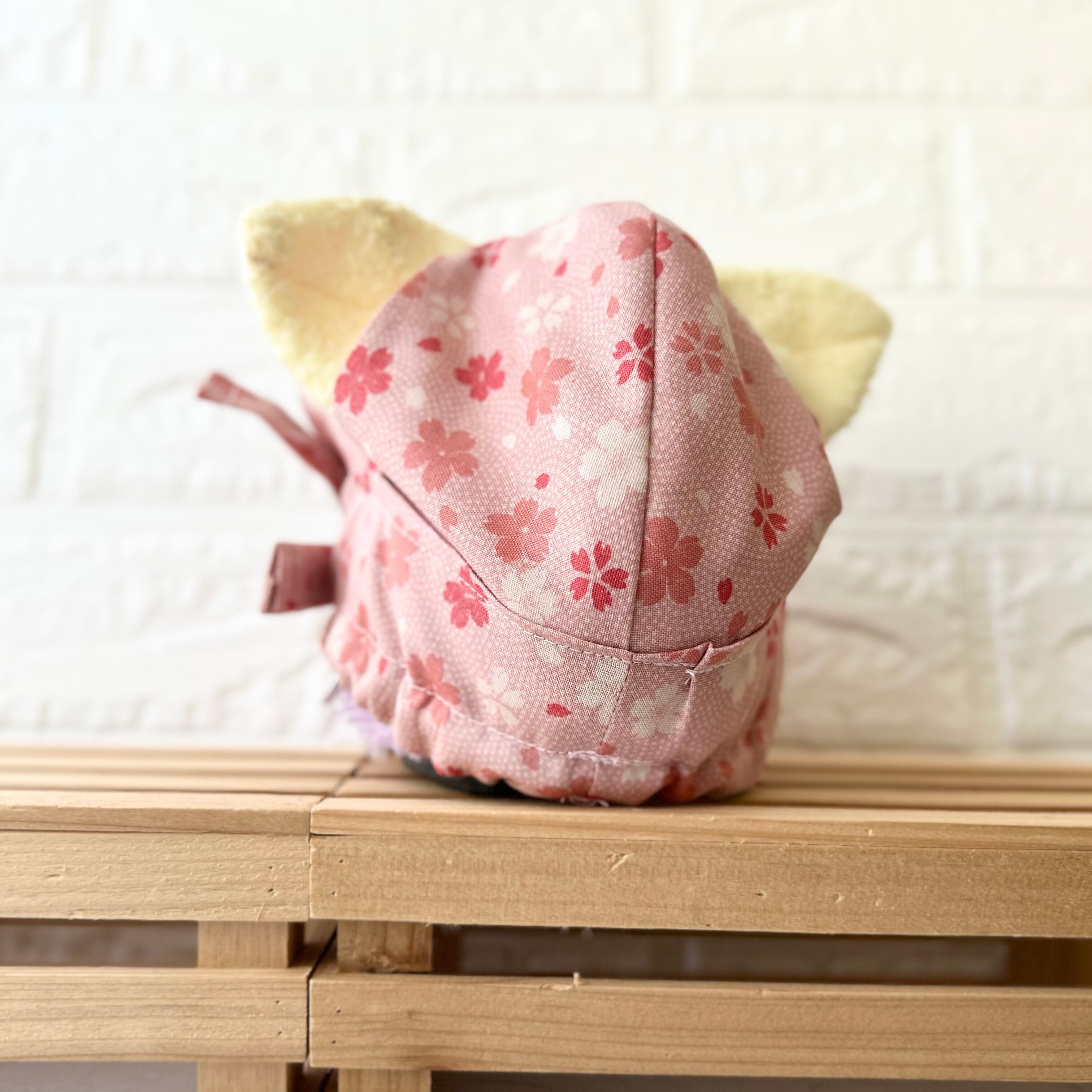 胴囲33cmぬいぐるみ用。忍者服。桜柄。ピンク | 砂糖菓子