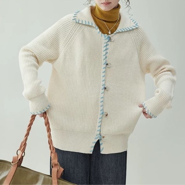 2色】stitch映えるバイカラーカーディガン(kai0955) | Shelluits