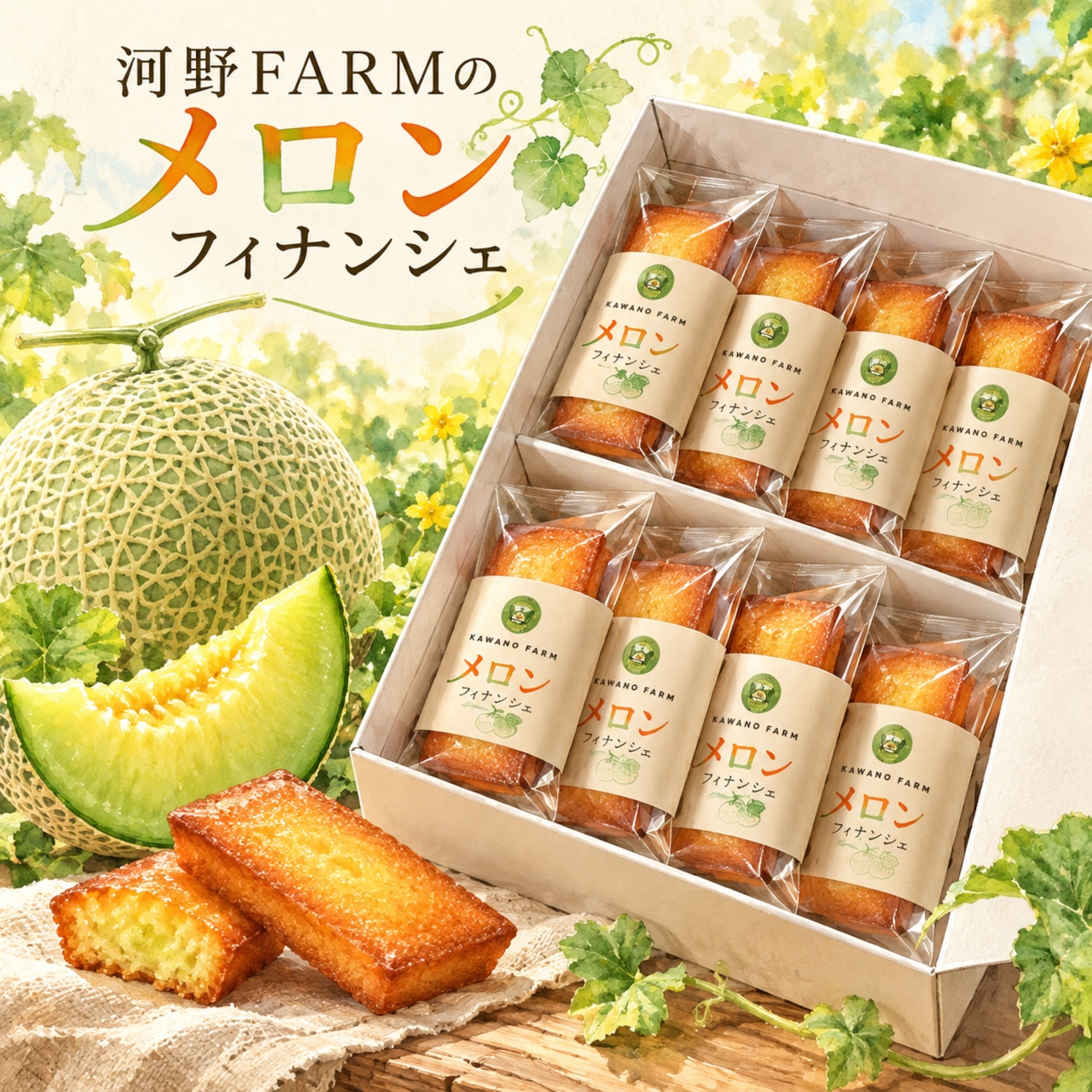 河野FARMのメロンフィナンシェ10個入り