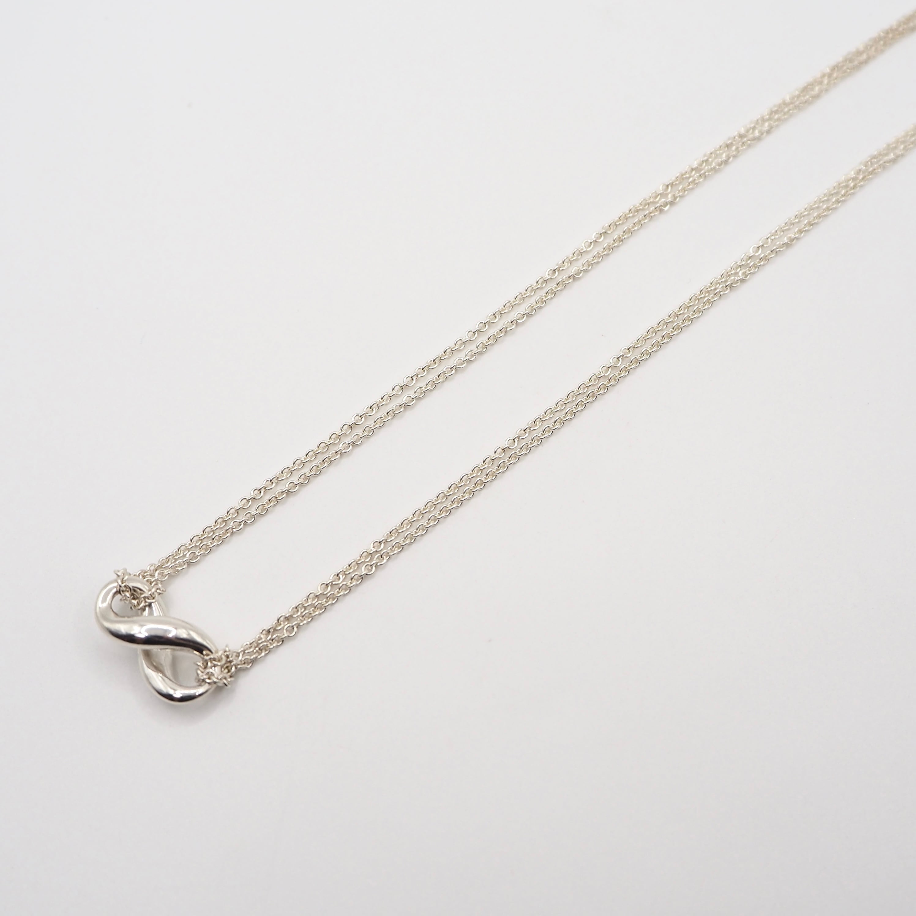 Tiffany&Co. インフィニティダブルチェーンネックレス シルバー925