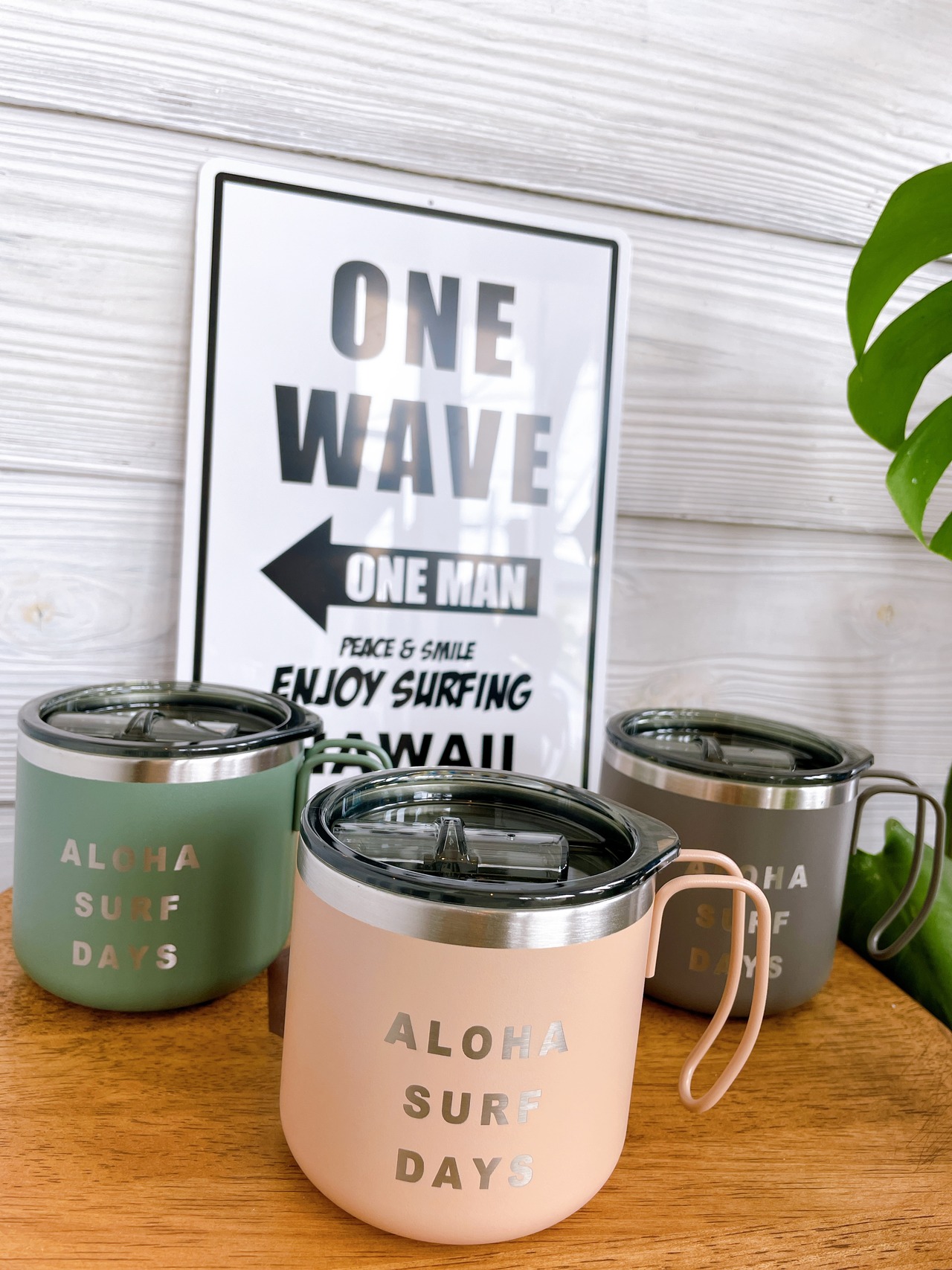 ステンレスマグカップ 蓋付 / HALEIWA HAPPY MARKET