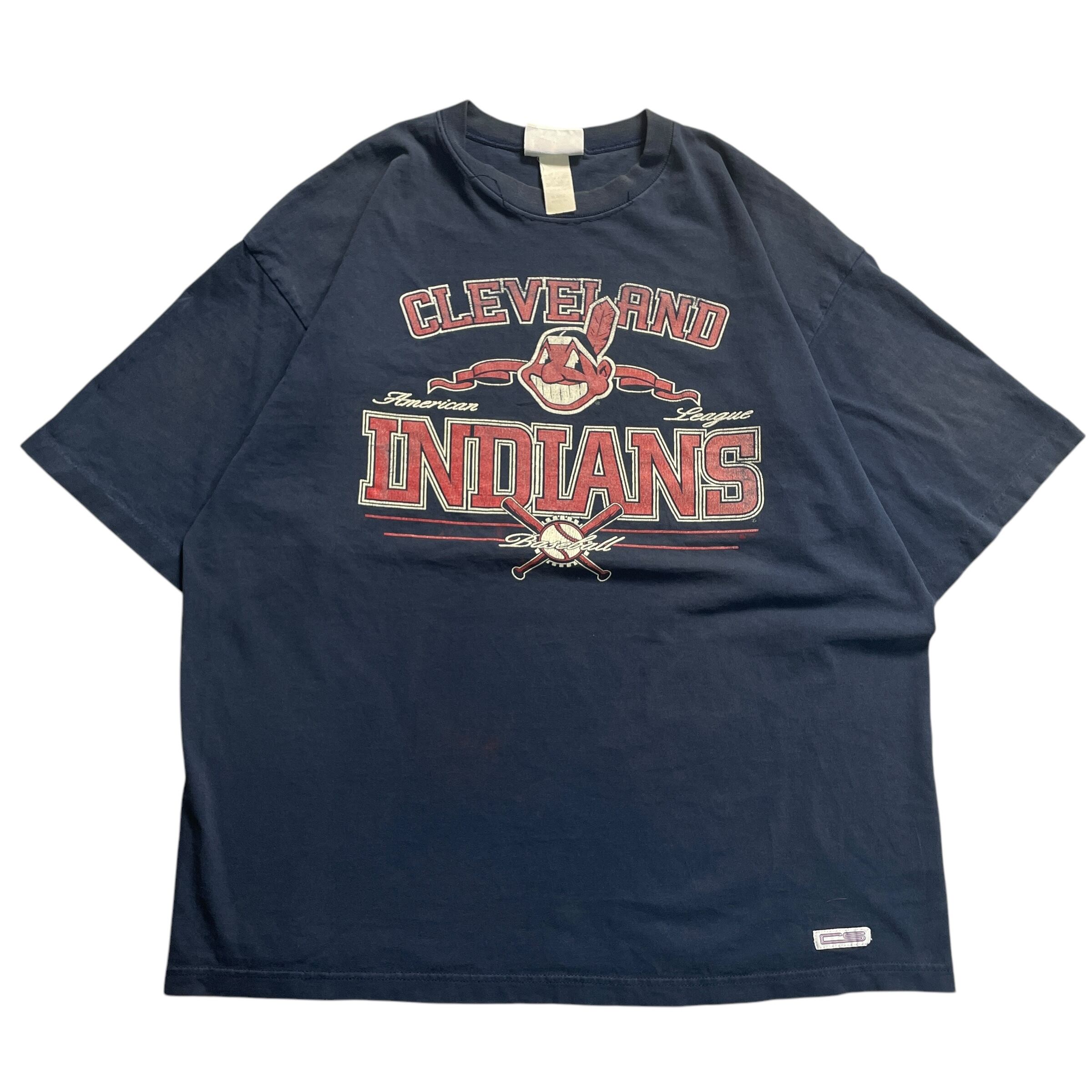 90s USA製 INDIANS MLB フェードvintage T-shirt