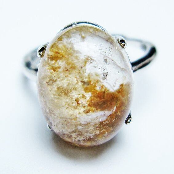 ガーデンクォーツ 指輪 ガーデン水晶 リング フリーサイズ 13号 一点物 メール便可 [M便 1/20] 115-6976