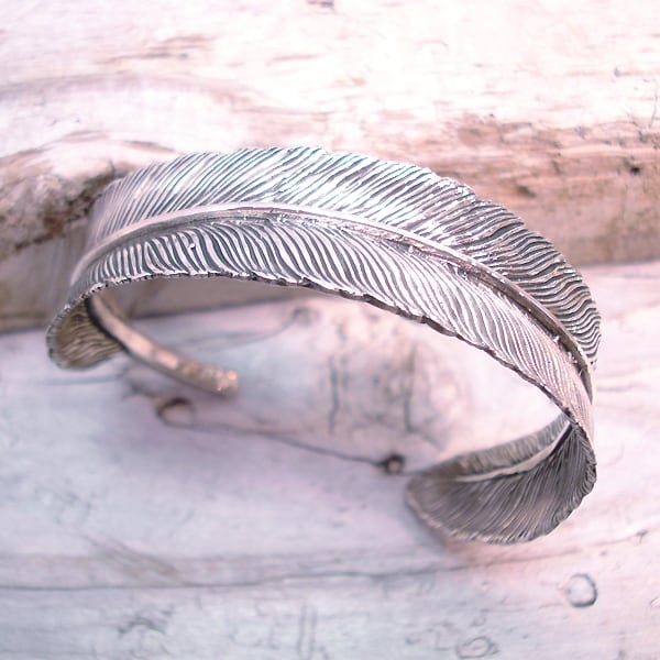 SILVER925 Feather Bangle -シルバー925 フェザー バングル - | BLUE 