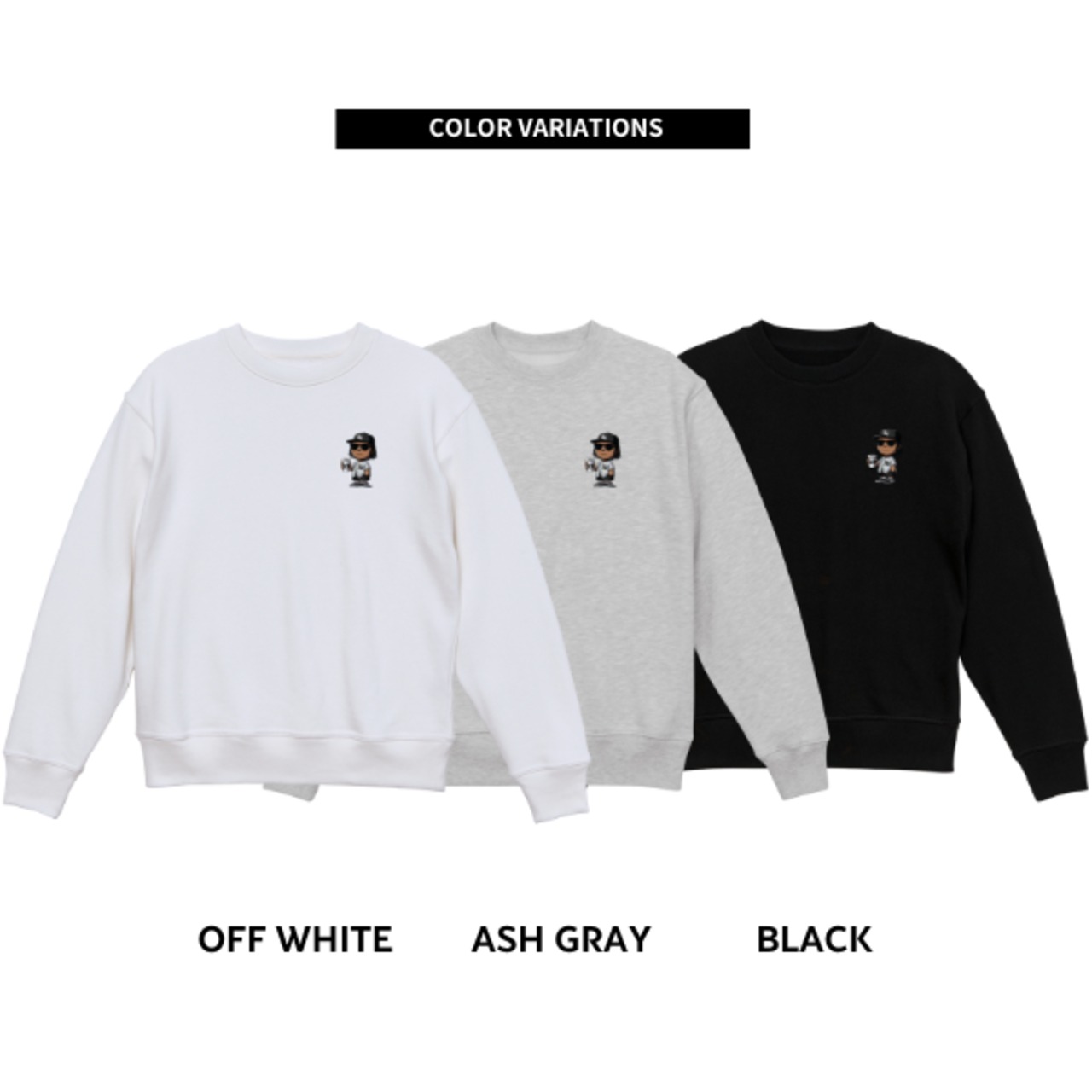 CODENAME "CN" Print Crew #B (Black/Ash Gray/Off White) - 11