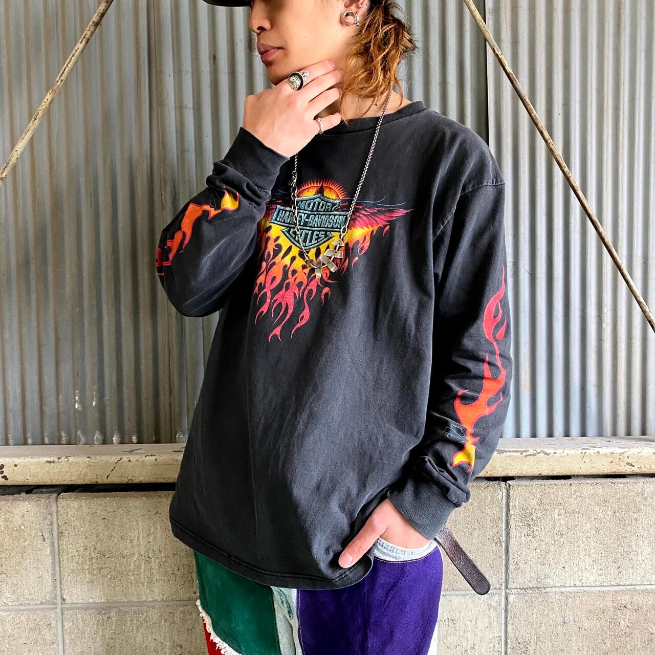 90年代 USA製 Harley-Davidson ハーレーダビッドソン ロングTシャツ 
