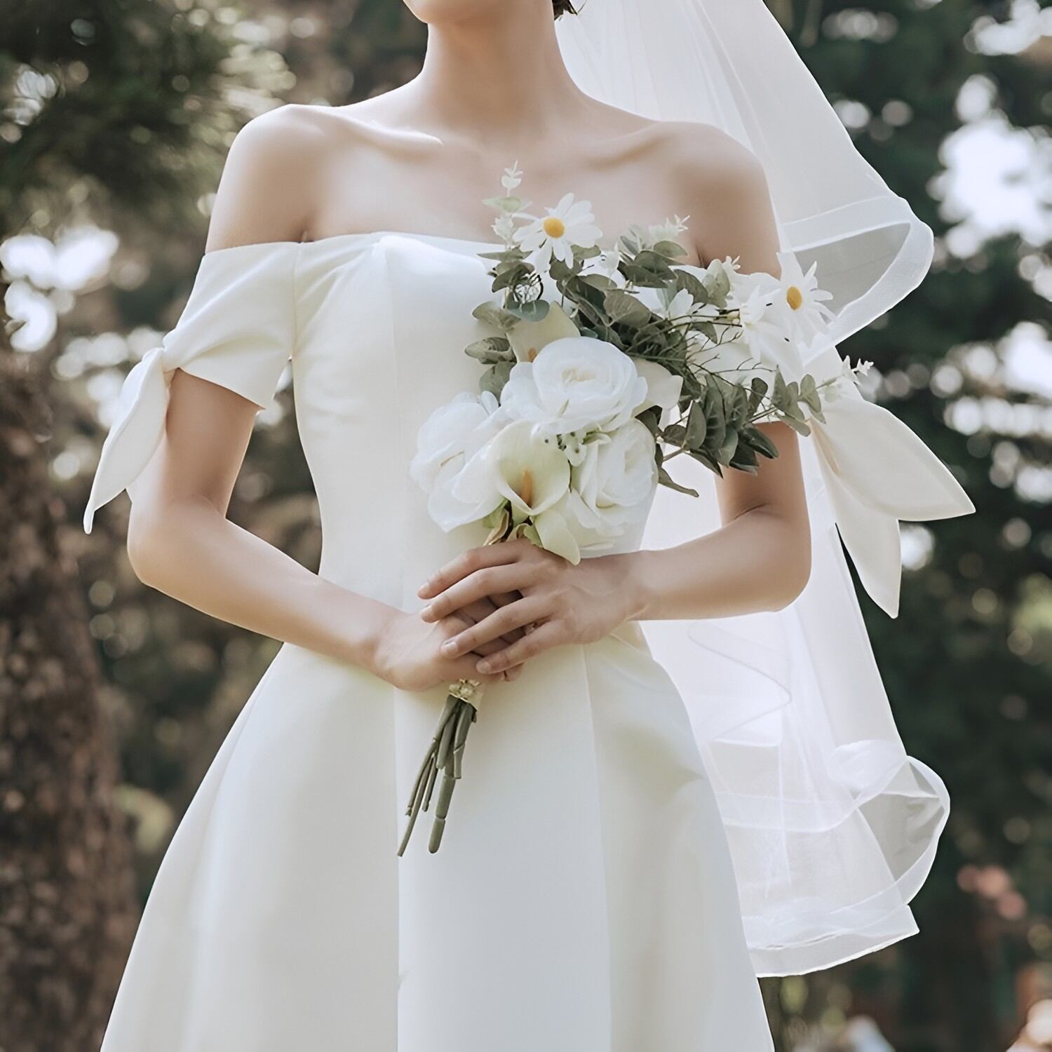 WeddingDress　ワンショルダーサテン　ストラップウェディングドレス D118　 | DRESS WOW