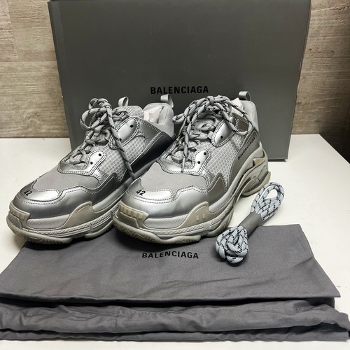 BALENCIAGA バレンシアガ 醜く MINI WALLET 三つ折り財布 シルバー【中 