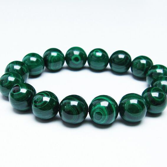 マラカイト ブレスレット 14mm 天眼 malachite 一点物 111-29370