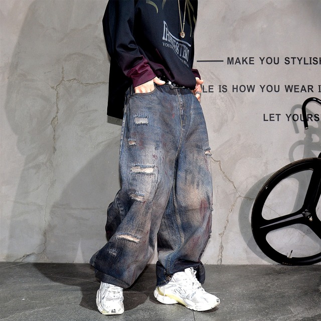 ダーティーデザインジーンズパンツ 11175