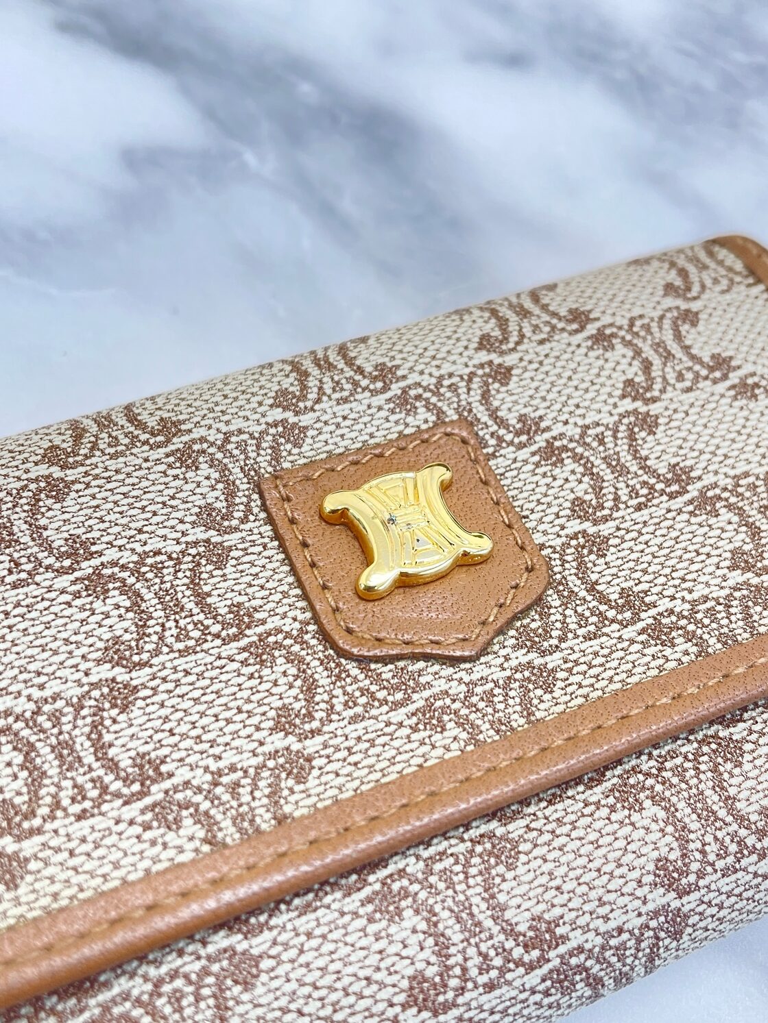CELINE セリーヌ マカダム トリオンフ PVC×レザー 6連 キーケース 