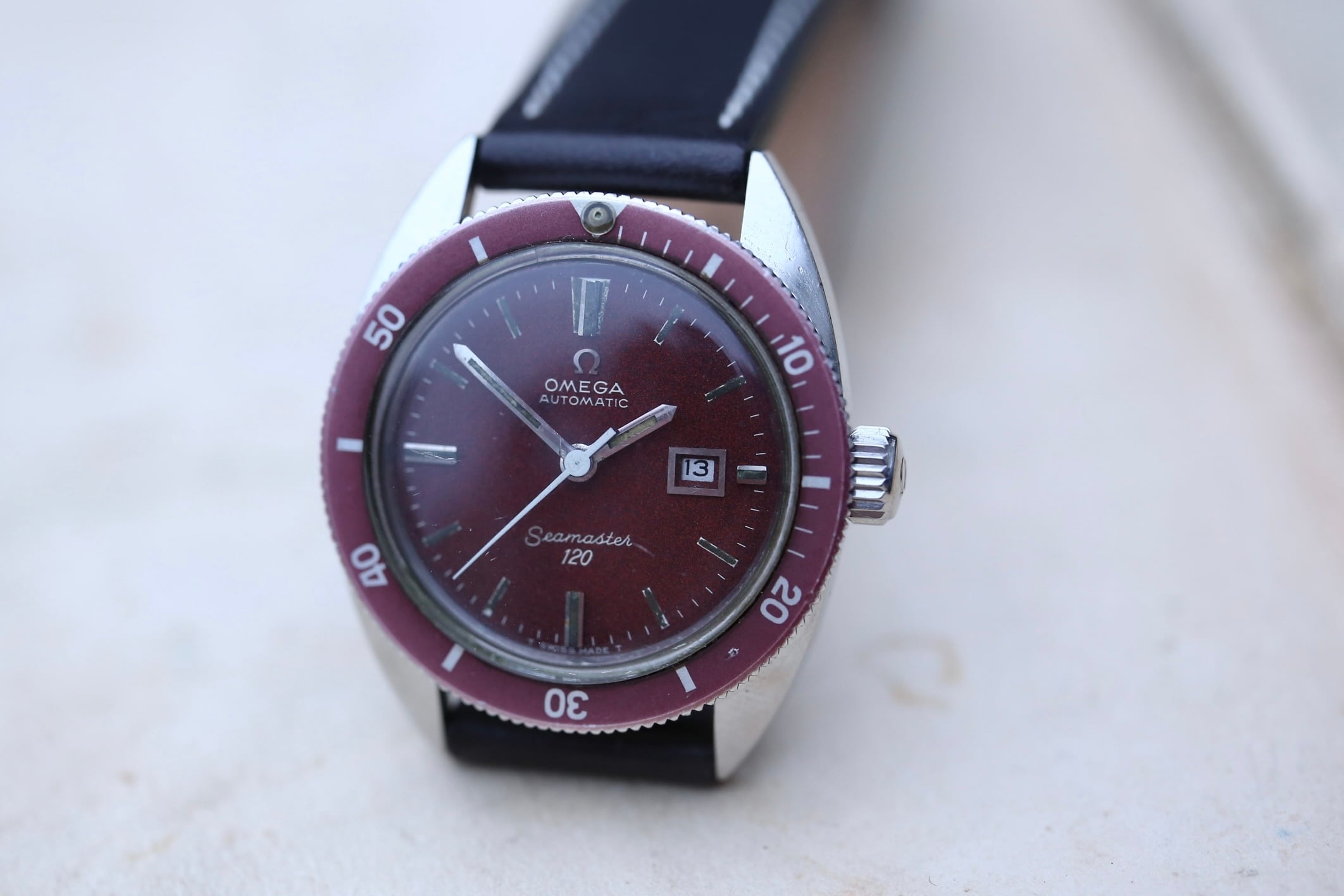 OMEGA】 1970 オメガ シーマスター120 ボーイズ レッド エイジング