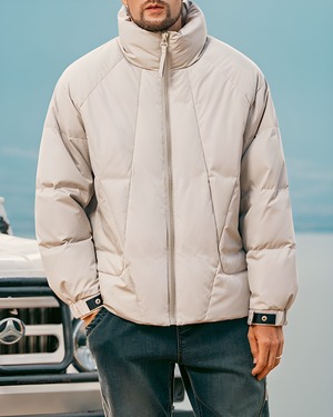 ジップアップ オーバーサイズダウンジャケット 2色 E0263