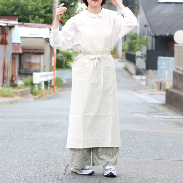 shesay 手紡ぎ手織り KHADI エプロン