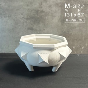 3Dプリンター鉢 "平河子（HIRA-KAKO）" | M 白