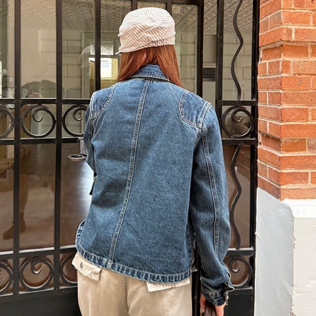 トグルバックルクラシックラインデニムブルゾン 1col   R01805