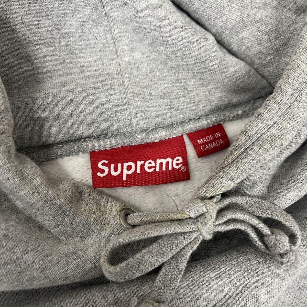 新品タグsupremeパネルlogo加工crewneckトレーナーカナダ製L