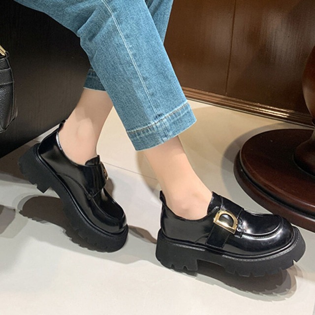 【34-40】Round toe platform loafer　M1367