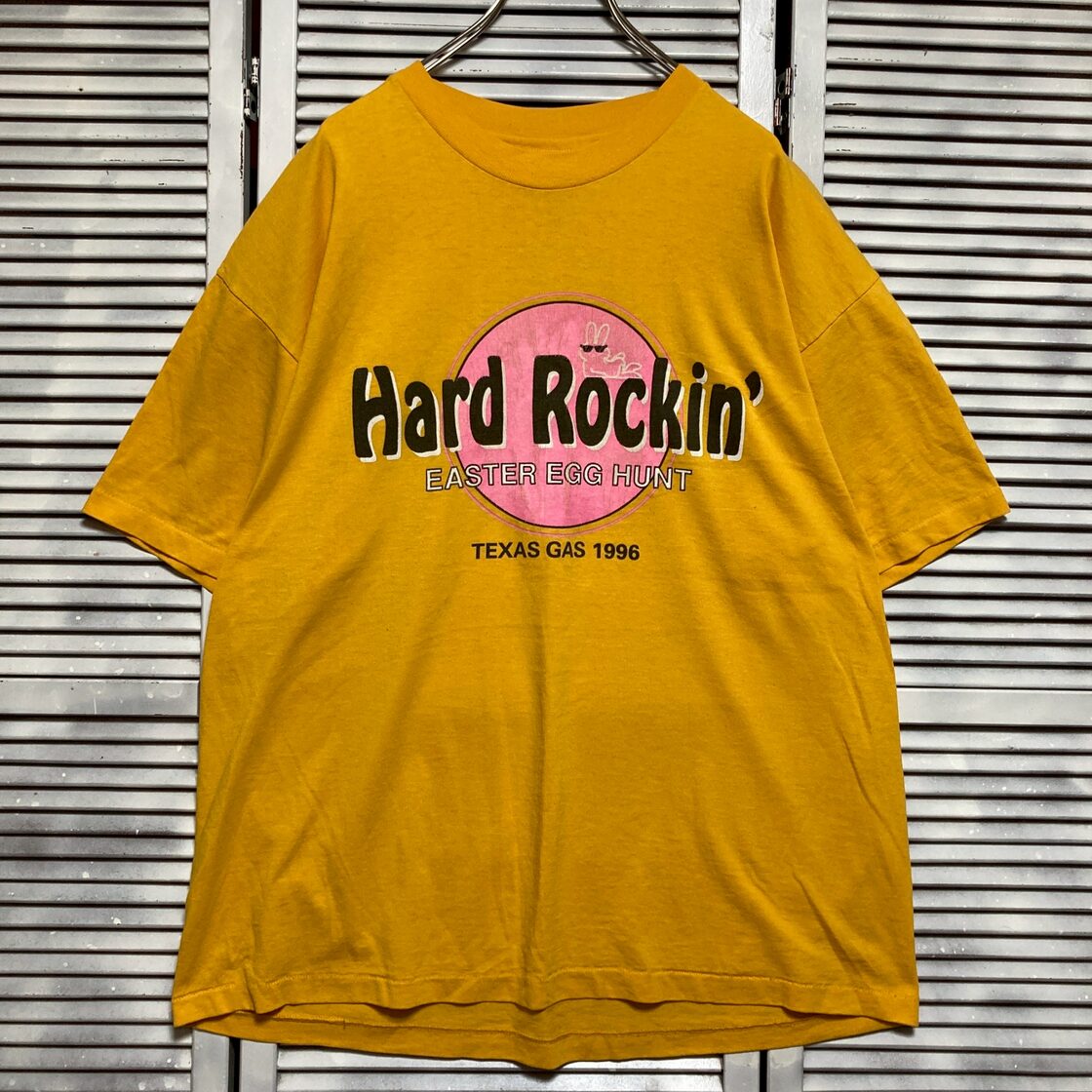 バンド Tシャツ ビンテージ 古着 90s 黄色 ハードロッキン ハード 