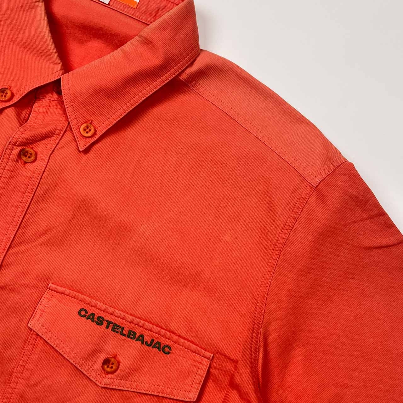 CASTELBAJAC SPORT カステルバジャック スポーツ 背面 デザイン BD ボタンダウン 半袖シャツ 4/オレンジ メンズ ゴルフ
