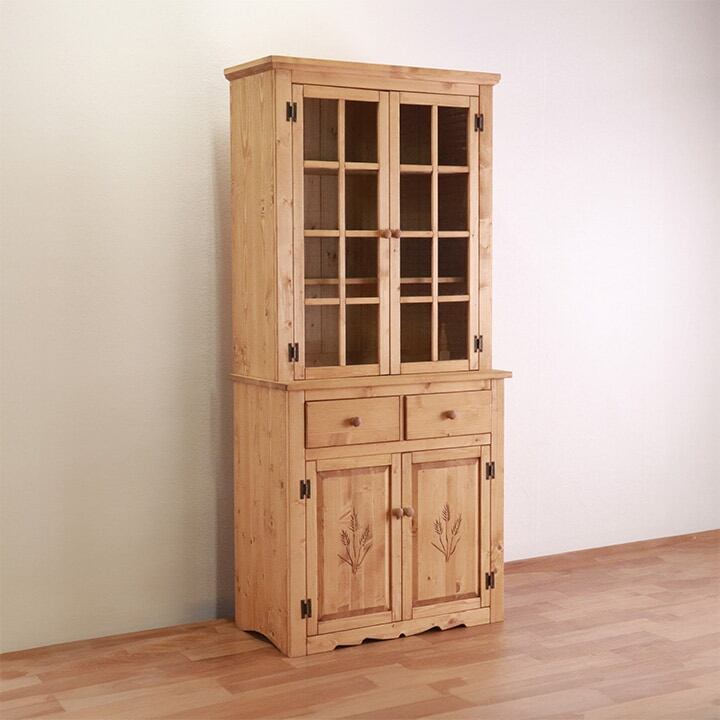 カップボード ファーマーLBRライトブラウン90×45×195cm