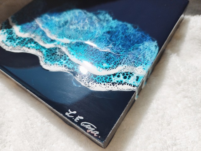 226.オーシャンレジンアート 正方形パネル