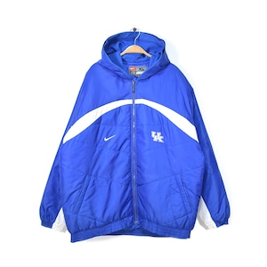 ナイキ ケンタッキー大学 カレッジ バックプリント ナイロンジャケット ブルー ベンチコート KENTUCKY サイズXL NIKE 古着 @CK0169