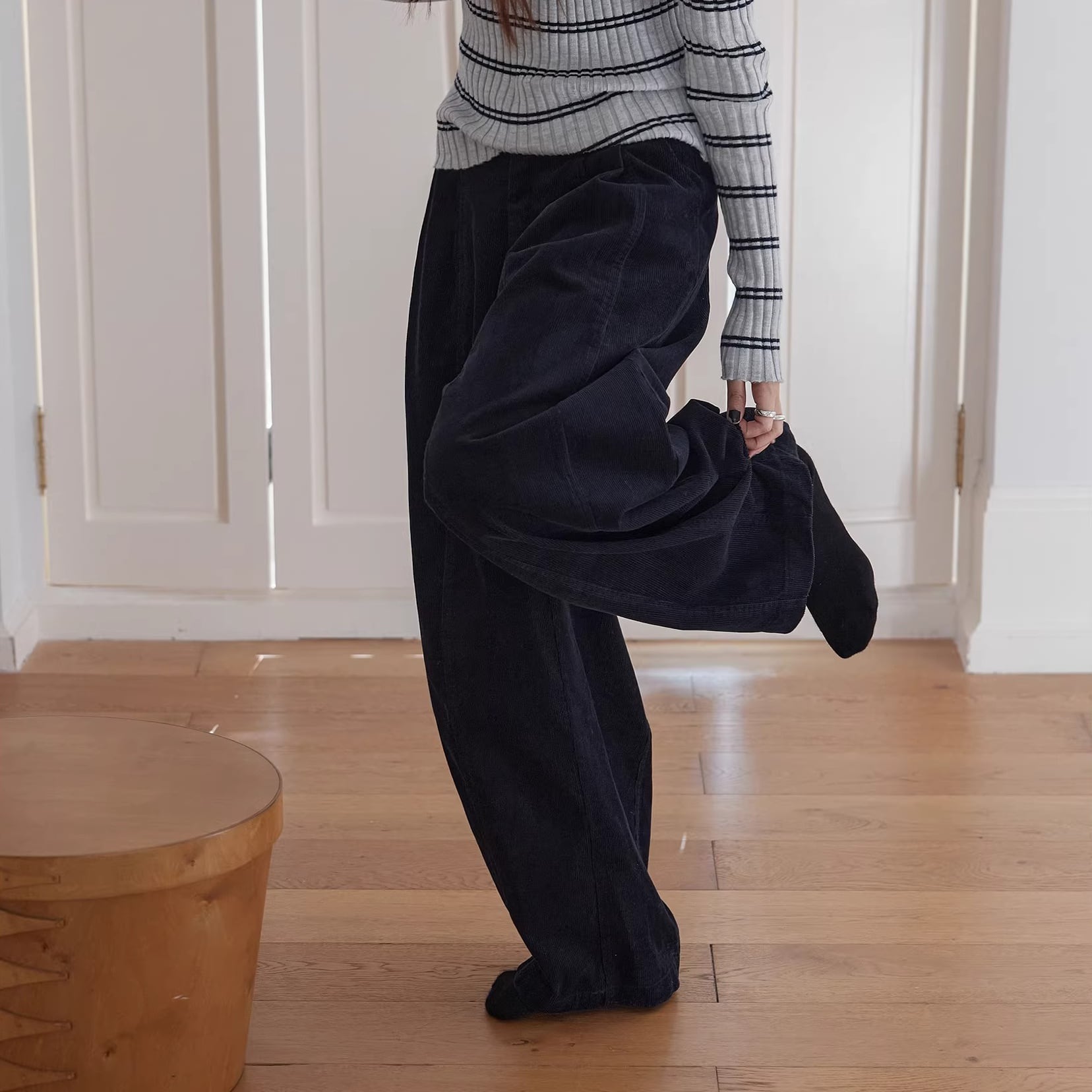 タックコーデュロイワイドパンツ 4color APA0053