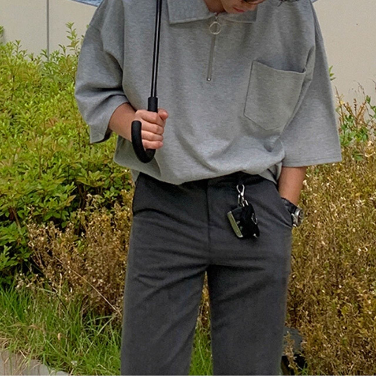 ハーフジップルーズTシャツ　MT0080440