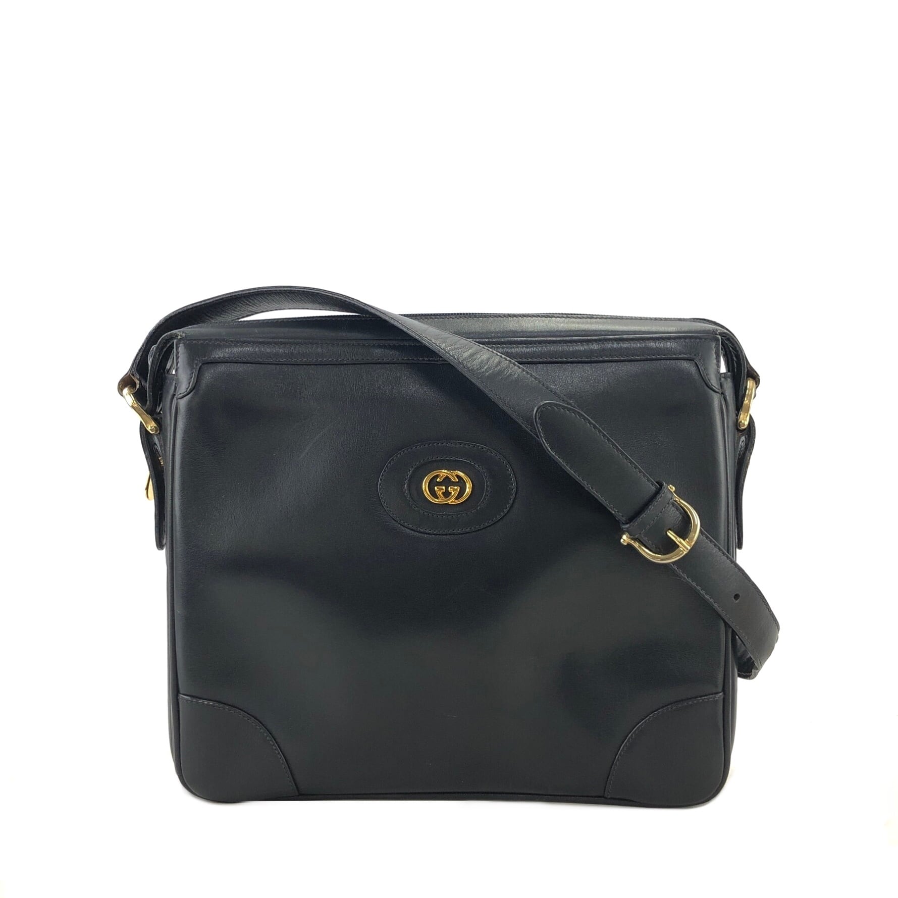 GUCCI グッチ GG レザー ショルダーバッグ ブラック vv2zyd