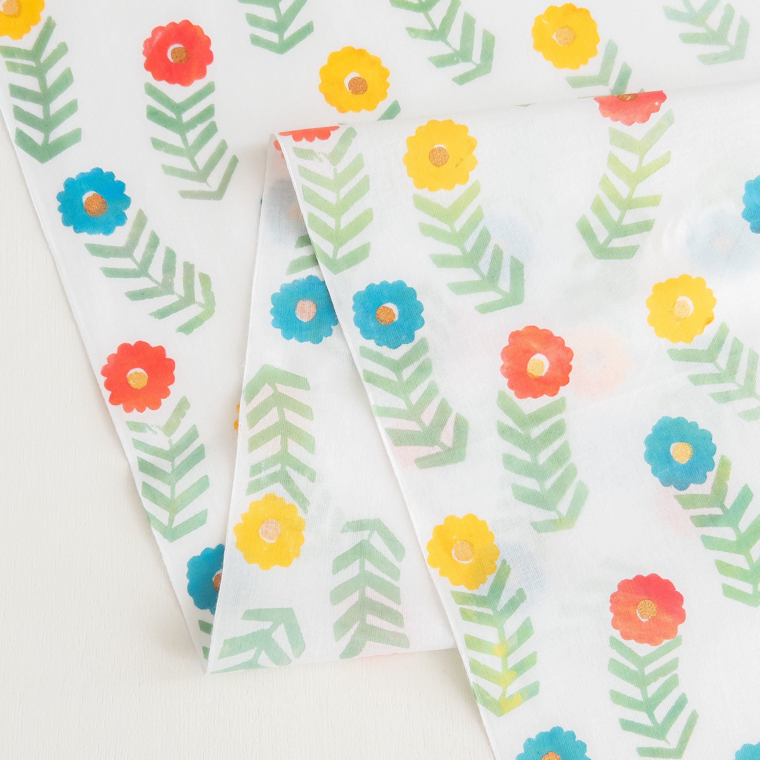 今日も明日も＊手ぬぐい シルクスクリーン カラフル 花 | sobani