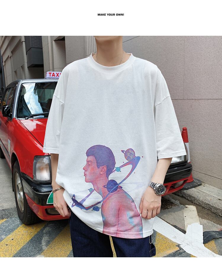 全2色 Tシャツ カットソー プリント カジュアル おしゃれ