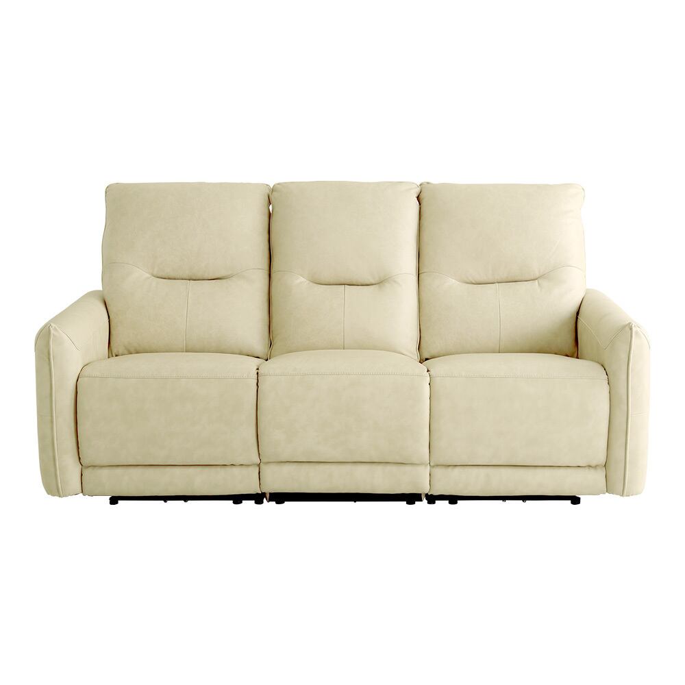 イタリアンレザー 3人掛け電動ソファ USBポート ポケットコイル