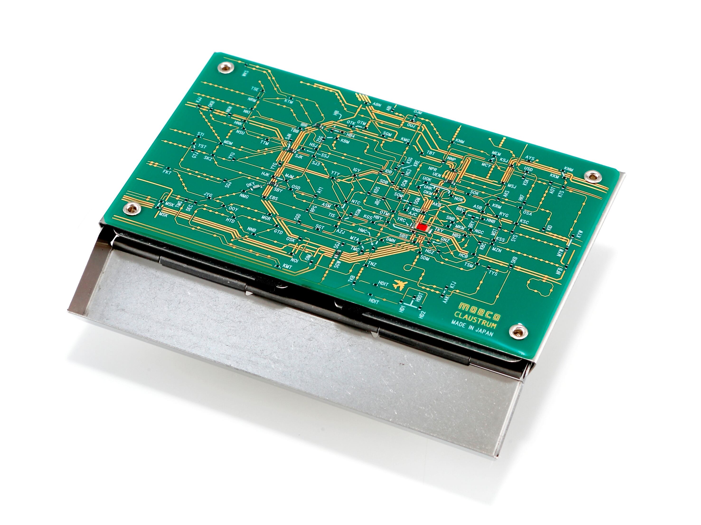 【在庫切れ品】moeco クラウストルム 東京回路線図 名刺入れ 緑 225dd56ee09965df9f5a41648a9010