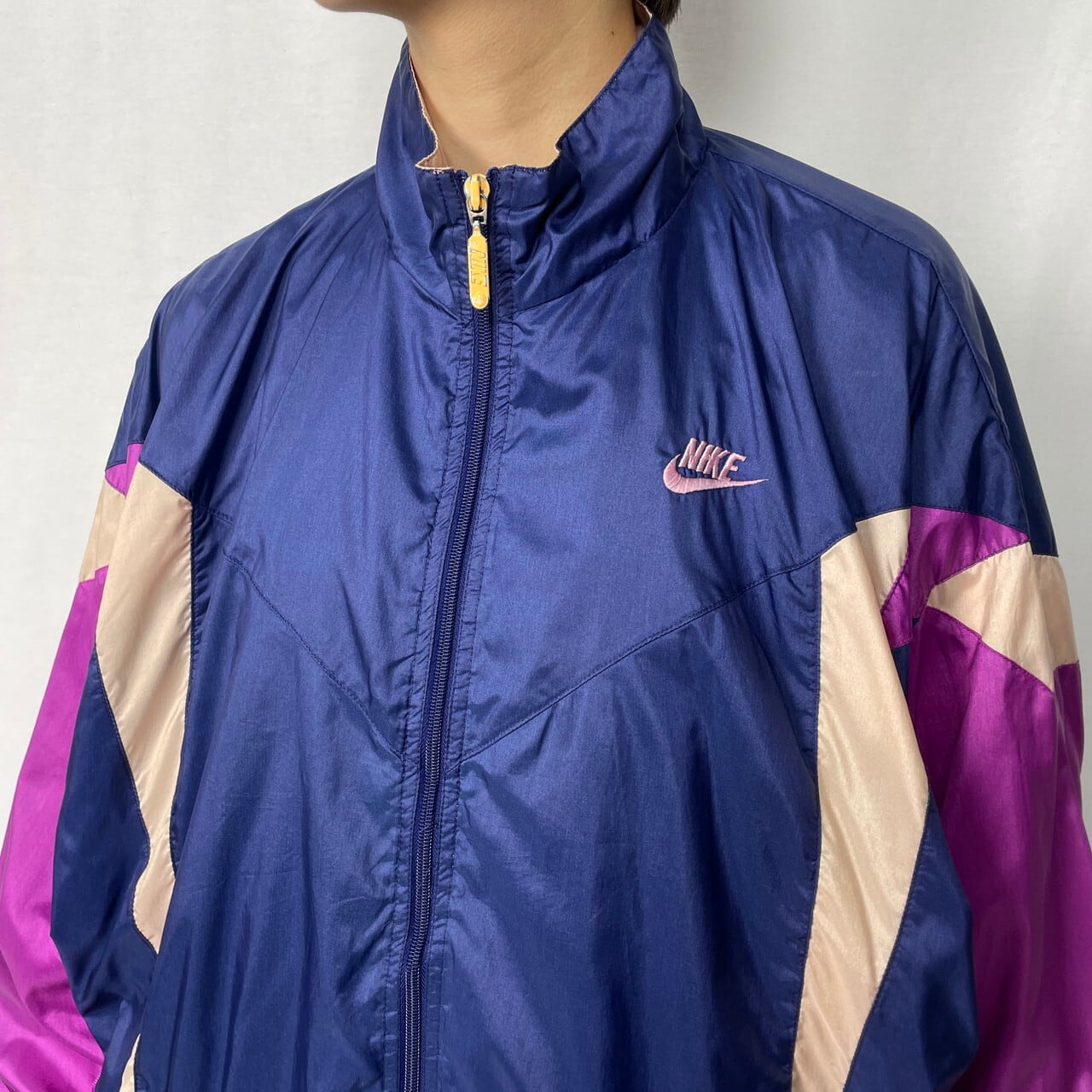 90年代 NIKE ナイキ 銀タグ ナイロン トラックジャケット メンズXL-2XL