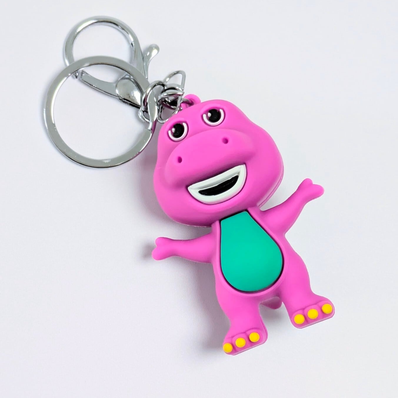 【 Barney & Friends( バーニー&フレンズ ) 】 『 Barney 』3D Rubber KeyHolder / ラバーキーホルダー / フィギュアキーホルダー〚アメリカン雑貨 アメトイ〛